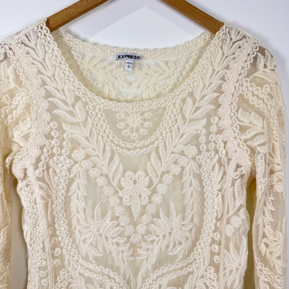 Cream Lace Top Womens S Victorian Renaissance Floral Romantic Layering Regency
